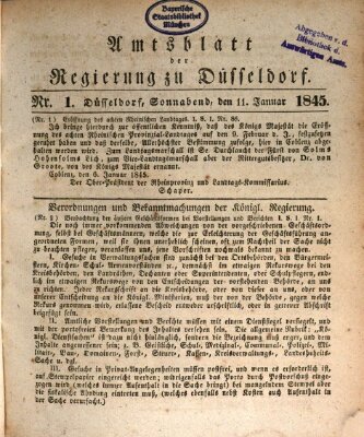 Amtsblatt für den Regierungsbezirk Düsseldorf Samstag 11. Januar 1845