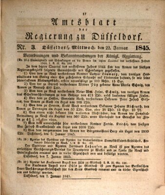 Amtsblatt für den Regierungsbezirk Düsseldorf Mittwoch 22. Januar 1845