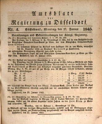 Amtsblatt für den Regierungsbezirk Düsseldorf Montag 27. Januar 1845