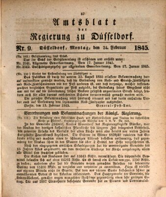 Amtsblatt für den Regierungsbezirk Düsseldorf Montag 24. Februar 1845