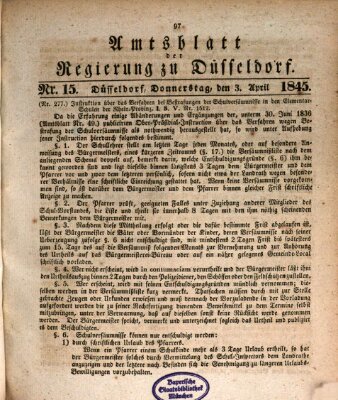 Amtsblatt für den Regierungsbezirk Düsseldorf Donnerstag 3. April 1845