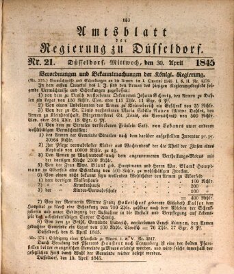 Amtsblatt für den Regierungsbezirk Düsseldorf Mittwoch 30. April 1845