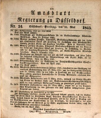 Amtsblatt für den Regierungsbezirk Düsseldorf Freitag 16. Mai 1845