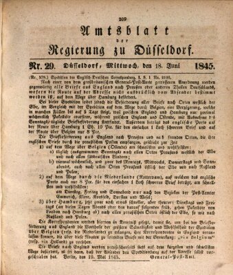 Amtsblatt für den Regierungsbezirk Düsseldorf Mittwoch 18. Juni 1845