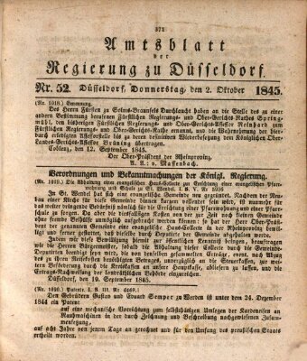 Amtsblatt für den Regierungsbezirk Düsseldorf Donnerstag 2. Oktober 1845