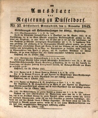 Amtsblatt für den Regierungsbezirk Düsseldorf Samstag 1. November 1845