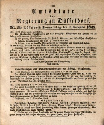 Amtsblatt für den Regierungsbezirk Düsseldorf Donnerstag 13. November 1845