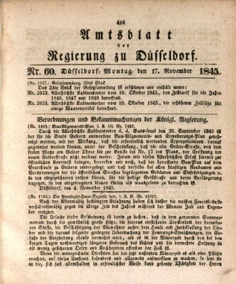 Amtsblatt für den Regierungsbezirk Düsseldorf Montag 17. November 1845