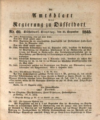 Amtsblatt für den Regierungsbezirk Düsseldorf Dienstag 30. Dezember 1845