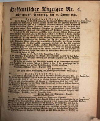 Amtsblatt für den Regierungsbezirk Düsseldorf Sonntag 12. Januar 1845