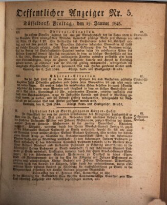 Amtsblatt für den Regierungsbezirk Düsseldorf Freitag 17. Januar 1845