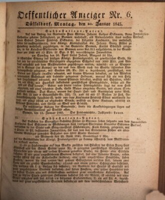 Amtsblatt für den Regierungsbezirk Düsseldorf Montag 20. Januar 1845