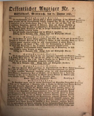 Amtsblatt für den Regierungsbezirk Düsseldorf Mittwoch 22. Januar 1845