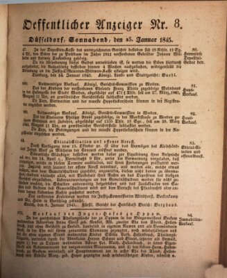 Amtsblatt für den Regierungsbezirk Düsseldorf Samstag 25. Januar 1845