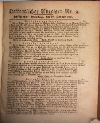 Amtsblatt für den Regierungsbezirk Düsseldorf Montag 27. Januar 1845