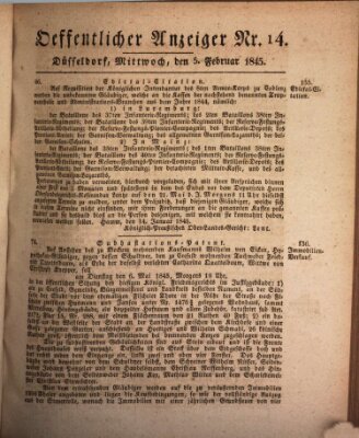 Amtsblatt für den Regierungsbezirk Düsseldorf Mittwoch 5. Februar 1845