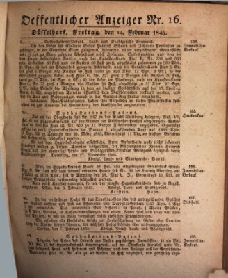 Amtsblatt für den Regierungsbezirk Düsseldorf Freitag 14. Februar 1845