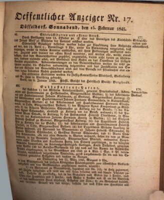 Amtsblatt für den Regierungsbezirk Düsseldorf Samstag 15. Februar 1845