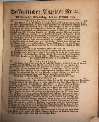 Amtsblatt für den Regierungsbezirk Düsseldorf Dienstag 25. Februar 1845