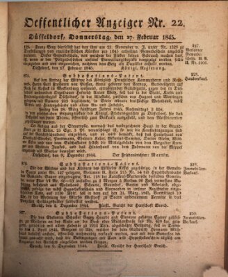 Amtsblatt für den Regierungsbezirk Düsseldorf Donnerstag 27. Februar 1845