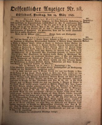 Amtsblatt für den Regierungsbezirk Düsseldorf Freitag 14. März 1845