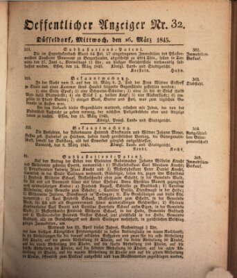 Amtsblatt für den Regierungsbezirk Düsseldorf Mittwoch 26. März 1845