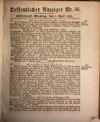 Amtsblatt für den Regierungsbezirk Düsseldorf Montag 7. April 1845