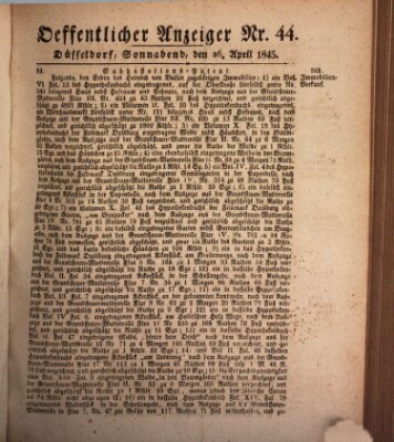 Amtsblatt für den Regierungsbezirk Düsseldorf Samstag 26. April 1845