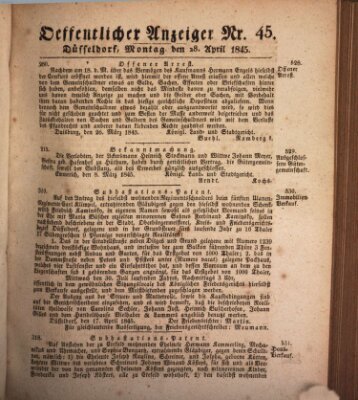 Amtsblatt für den Regierungsbezirk Düsseldorf Montag 28. April 1845