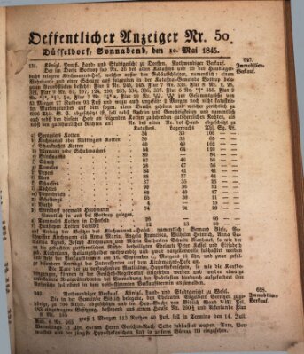 Amtsblatt für den Regierungsbezirk Düsseldorf Samstag 10. Mai 1845