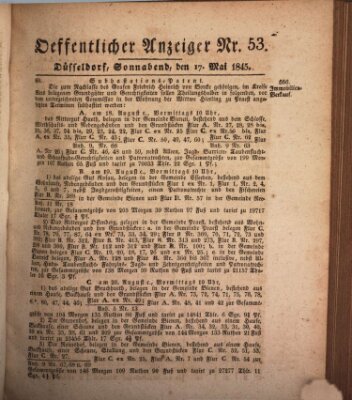 Amtsblatt für den Regierungsbezirk Düsseldorf Samstag 17. Mai 1845