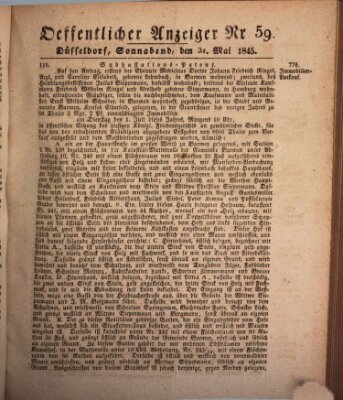 Amtsblatt für den Regierungsbezirk Düsseldorf Samstag 31. Mai 1845