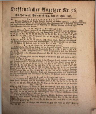 Amtsblatt für den Regierungsbezirk Düsseldorf Donnerstag 17. Juli 1845