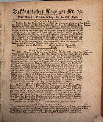 Amtsblatt für den Regierungsbezirk Düsseldorf Donnerstag 24. Juli 1845