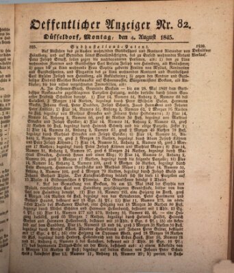 Amtsblatt für den Regierungsbezirk Düsseldorf Montag 4. August 1845