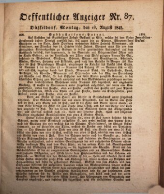 Amtsblatt für den Regierungsbezirk Düsseldorf Montag 18. August 1845