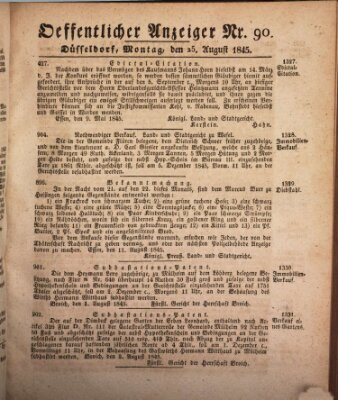 Amtsblatt für den Regierungsbezirk Düsseldorf Montag 25. August 1845