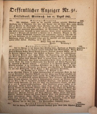 Amtsblatt für den Regierungsbezirk Düsseldorf Mittwoch 27. August 1845