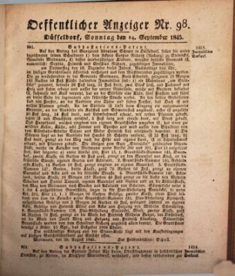 Amtsblatt für den Regierungsbezirk Düsseldorf Sonntag 14. September 1845