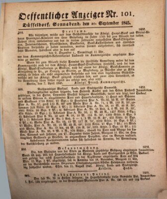 Amtsblatt für den Regierungsbezirk Düsseldorf Samstag 20. September 1845