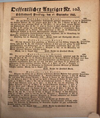 Amtsblatt für den Regierungsbezirk Düsseldorf Freitag 26. September 1845