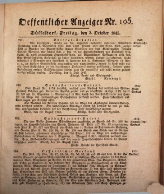 Amtsblatt für den Regierungsbezirk Düsseldorf Freitag 3. Oktober 1845