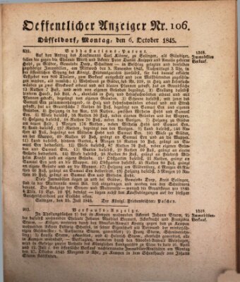 Amtsblatt für den Regierungsbezirk Düsseldorf Montag 6. Oktober 1845