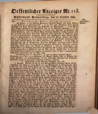 Amtsblatt für den Regierungsbezirk Düsseldorf Donnerstag 23. Oktober 1845