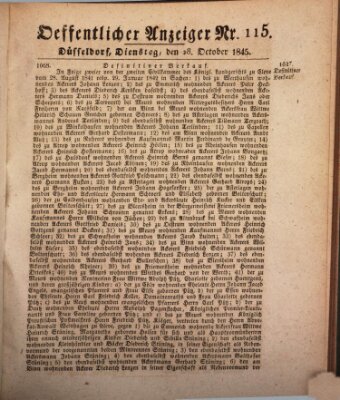 Amtsblatt für den Regierungsbezirk Düsseldorf Dienstag 28. Oktober 1845