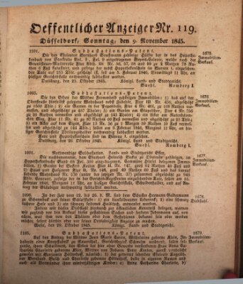 Amtsblatt für den Regierungsbezirk Düsseldorf Sonntag 9. November 1845