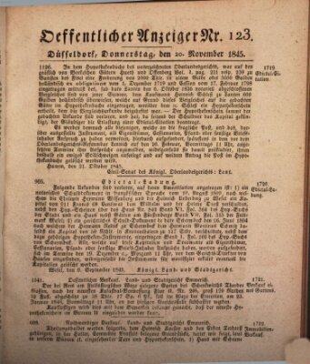 Amtsblatt für den Regierungsbezirk Düsseldorf Donnerstag 20. November 1845