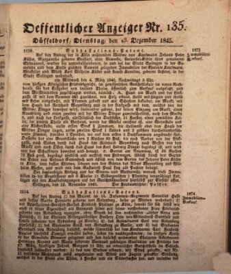 Amtsblatt für den Regierungsbezirk Düsseldorf Dienstag 23. Dezember 1845