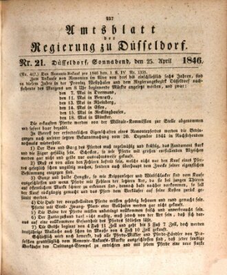 Amtsblatt für den Regierungsbezirk Düsseldorf Samstag 25. April 1846