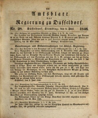 Amtsblatt für den Regierungsbezirk Düsseldorf Dienstag 9. Juni 1846